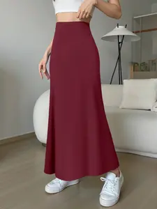 Elegant Women's High-Waisted A-Line Maxi Dress, Slim-Fitting Long Skirt, Casual Street Style, All Seasons Wear, Perfect for Gallery Visits, Womenswear, High Waist Skirts