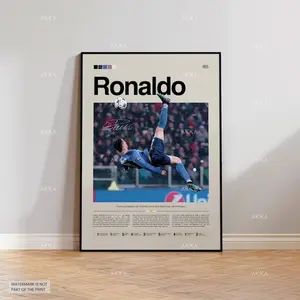 Cristiano Ronaldo Poster, Ronaldo Real Madrid Wall Art, Framed Ronaldo Print, Real Madrid Ronaldo Decor, Ronaldo Fan Gift Idea, Soccer Art