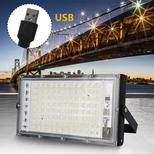 144 LED floodlight, controlled by a switch, 5V USB plug, with bracket, multiple installation options, 6000K, suitable for garages, warehouses, and corridors.