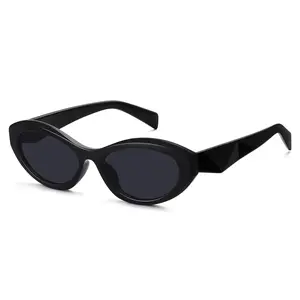 Women 90s Retro Narrow Oval Sunglasses, Chic Small Cat Eye Sunnies, Trendy UV Protection Shades for Daily Streetwear