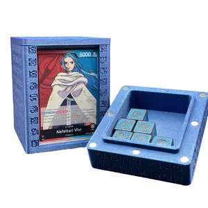 OPTCG Blue Poneglyph Leader Deck Box w/ Dice Compartment | Optional Dice Add On | Free Mini Snap Holder Included | Fan Made Product