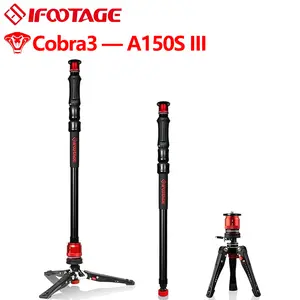 IFOOTAGE Cobra 3 Monopod A150S-Ⅲ, One-Touch Lifting Camera Monopod with Pedal, Aluminum Monopod Tripod Base, Payload 11lb/5KG Instant