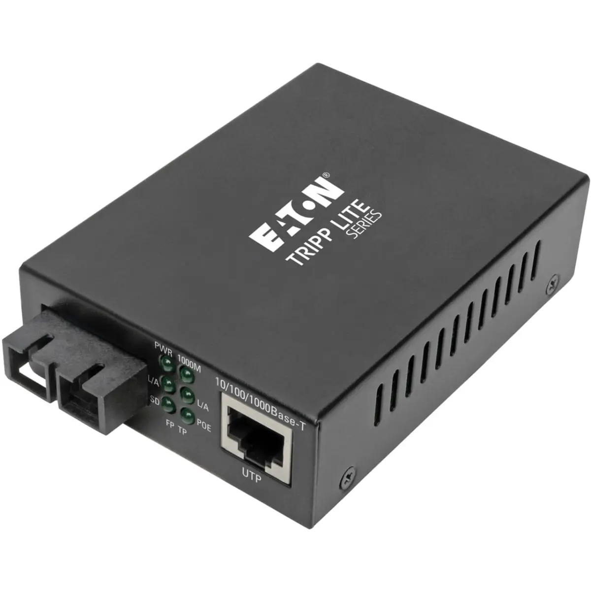 Tripp Lite TRL-N785P01SCSM1 PoE Auto-Sensing Fiber Extender, 10/100/1000 SC Single-Mode Fiber to Ethernet Transceiver for PoE Cameras