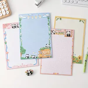 Cute Panda Cartoon Notebook, Floral Design, High-Quality Paper, Tear-Resistant Pages, Ideal for Journaling, Sketching, Scrapbooking, Drawing Sketchbook, Doodle Pad