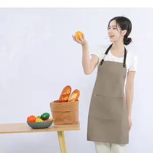 Denim Apron Customized Logo Online Popular Same Style Milk Tea Shop Kitchen Coffee Shop Wholesale Canvas Apron