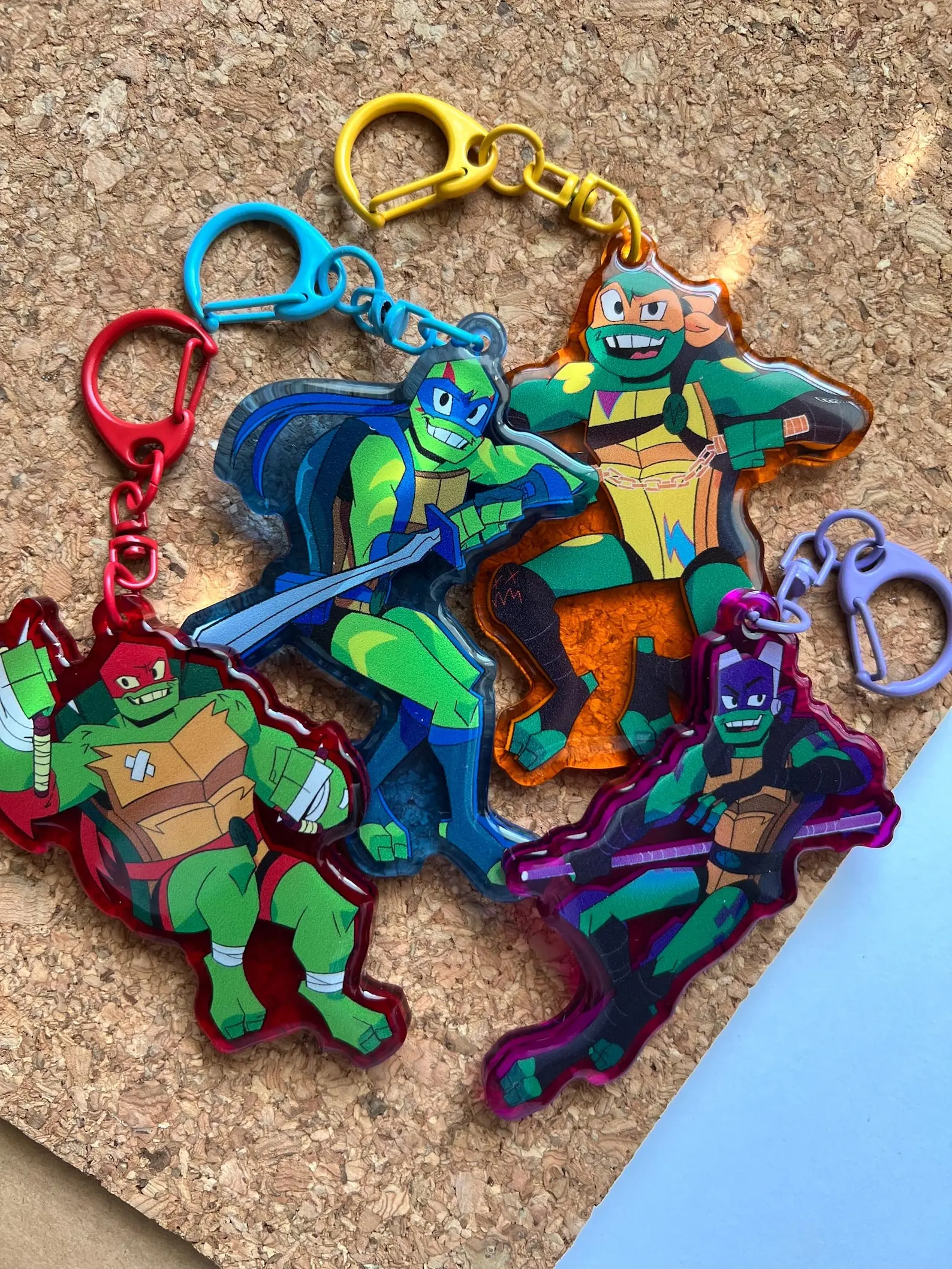Ninja Turtle inspired Acrylic Keychains Birthday Gift For Fan Bags Accessories