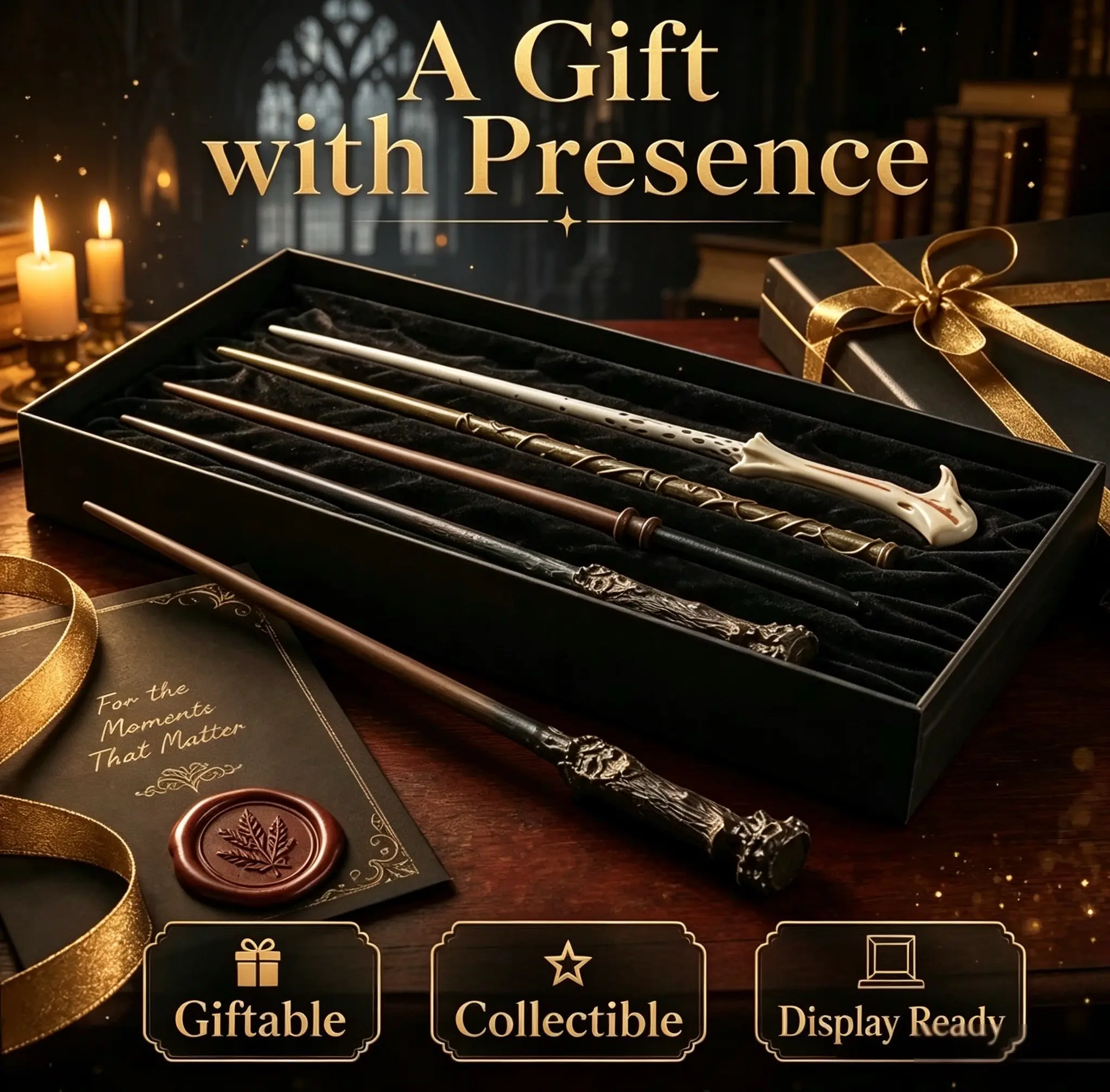 Unisex Wizard Theme Handmade Polished Resin Magic Wand - Immersive Fantasy Role Play Toy, Rare Collectible Prop, Halloween Cosplay Accessory, Holiday Gift for Fantasy Hobby Lovers