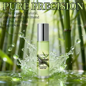 Gazipoo Bamboo Scented Body Oil, Natural Organic Plant Essential Oil, Long-Lasting Fresh Bamboo Fragrance, Alcohol-Free Moisturizing Perfume Oil