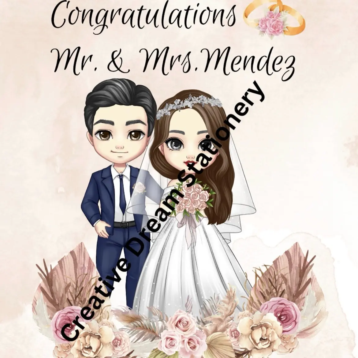 Wedding Card  Card - Personalized 5X7 Card with Envelope, Perfect for Gifting, Heartfelt Expression of Love