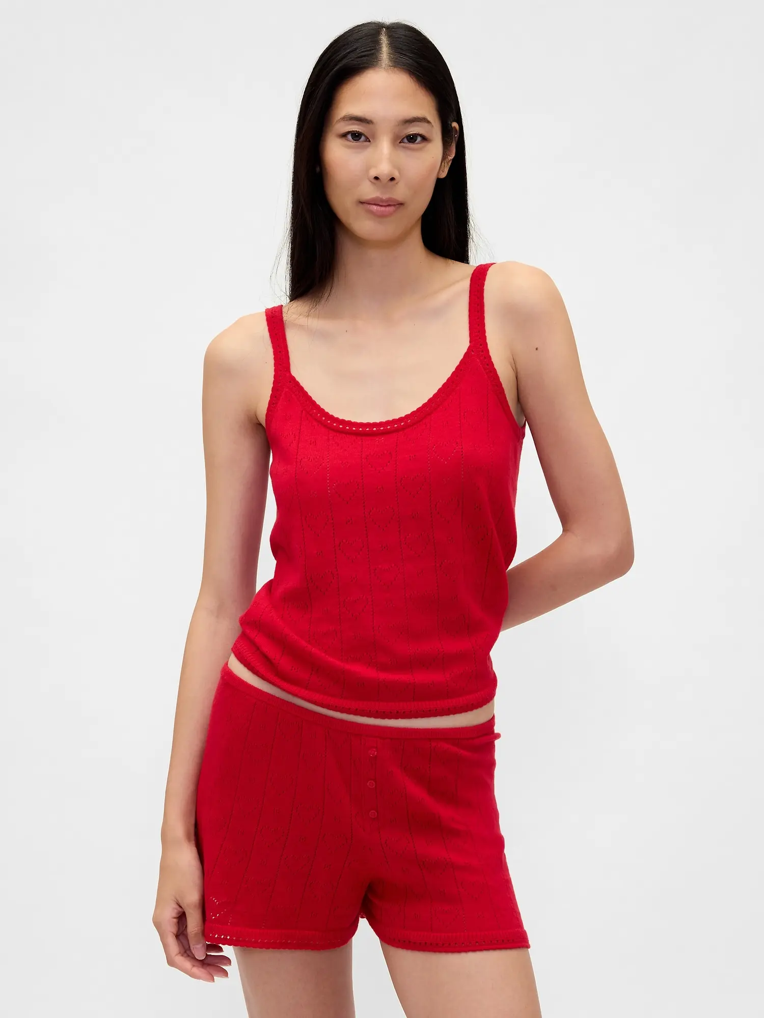 Gap Women's Lightweight CashSoft Pointelle Heart PJ Tank Top