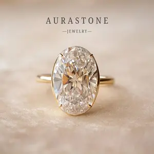 【#28 OV】AG925 Sterling Silver 15 Carat Old Mine Cut Lab Created Gemstone Ladies Engagemen Wedding Ring Gift Recommend