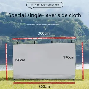 10x10 Pop Up Canopy Sidewalls, Removable UPF50+ Waterproof Sun Shade Side Walls, Sky Blue