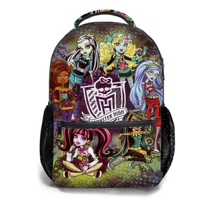 Monster-High-Backpacks for Girls, Cute School Backpack for Girls Boys, Aesthetic Bookbag for Teens, Lightweight Classic Backpack for Travel, Work, Picnic A-51