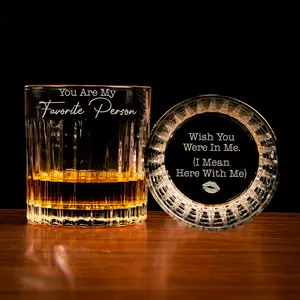 Wish You Were In Me Whiskey Glass, Valentine Day Gift for Him, Gift for Husband, Men Gifts