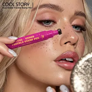 Double-Ended Eyeliner Pen Freckle Pen Triad Dual Head Stamp Spot Pen Enhance Eye Makeup Natural Long-Lasting Waterproof Sweatproof Wild Style