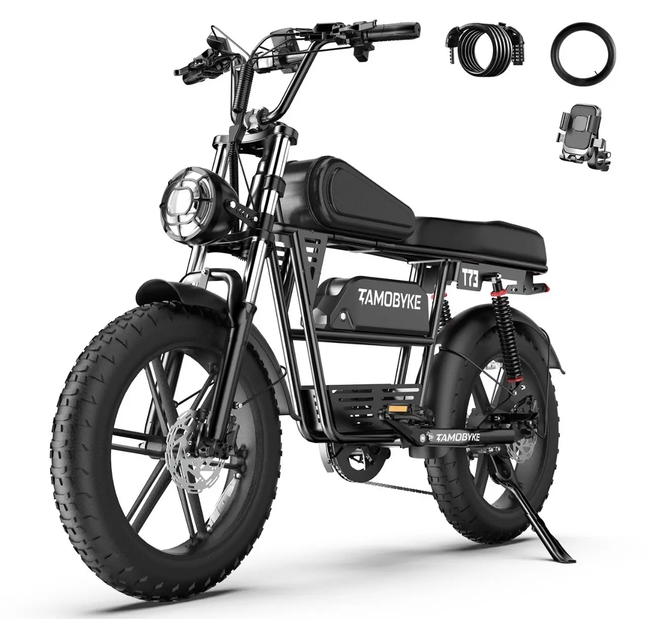 Tamobyke Electric Bike for Adults 1500W 30MPH 48V 15.6Ah 70Mi 20" Fat Tire Ebike