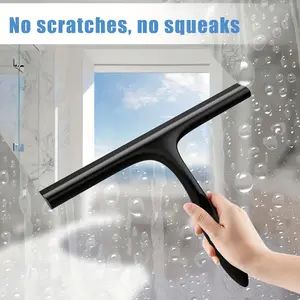 1 set of professional silicone squeegee wipes clean in one pass without streaks. Suitable for shower glass doors, cleaning mirrors, tile walls, countertops, car windows, and various other surfaces. Ergonomic design & wide, sturdy handle.