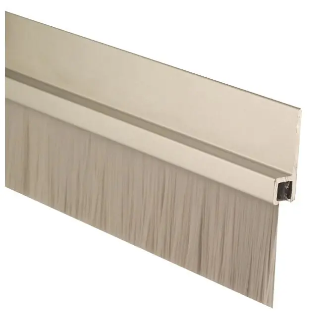 Pemko 18100CNB36 36 in. 180 deg Aluminum Retainer Weatherstrip with 1 in. Nylon Brush, Clear Aluminum