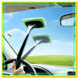 [PAU] Adjustable Glass Cleaning Brush with Long Handle, 1 Piece Car Windshield Cleaning Brush, Car Window Cleaning Tool, Car Accessories, Home Care Supplies, Cleaning Accessories, Cleaning Gadgets