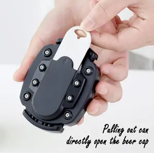 【PWDET】Hand Held Can Beer Bottle Opener Openers Manual Smooth Edge Safety Drinks Buddy Easy Cut, Black