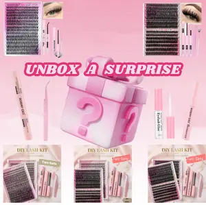 Mystery Lash Kit - Surprise Styles Cluster Lashes | Random Delivery, No Style Selection | Beginner Friendly DIY Gift Set for Home Use - A Fun Lash Experience Full of Surprise Deals for Your Days
