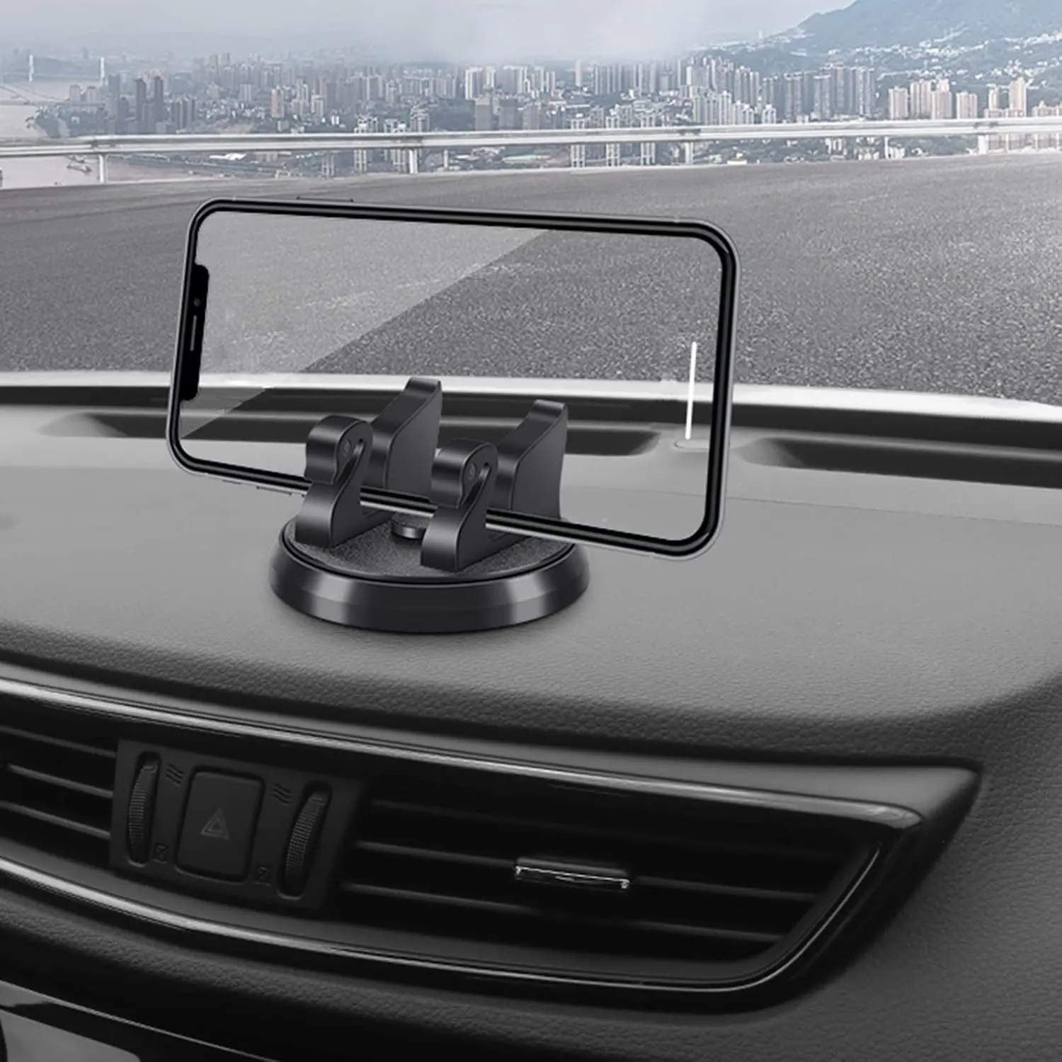 Dashboard Phone Holder for  Vertical Horizontal 360 Rotate,Cell Phone Holder for  Compatible with i-Phone  Android Smartphones GPS Devices for Various Dashboards(1PC,Black)