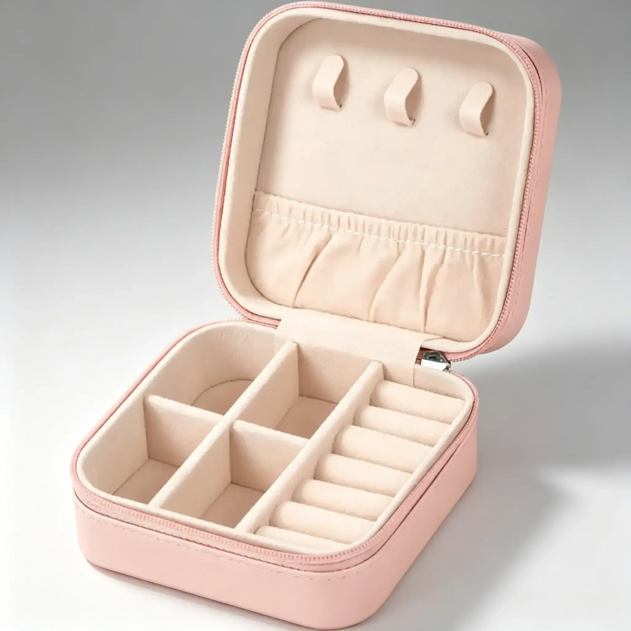 Portable PU Leather Travel Jewelry Case, Mini Jewelry Organizer Box with Soft Flannel Lining for Women & Girls