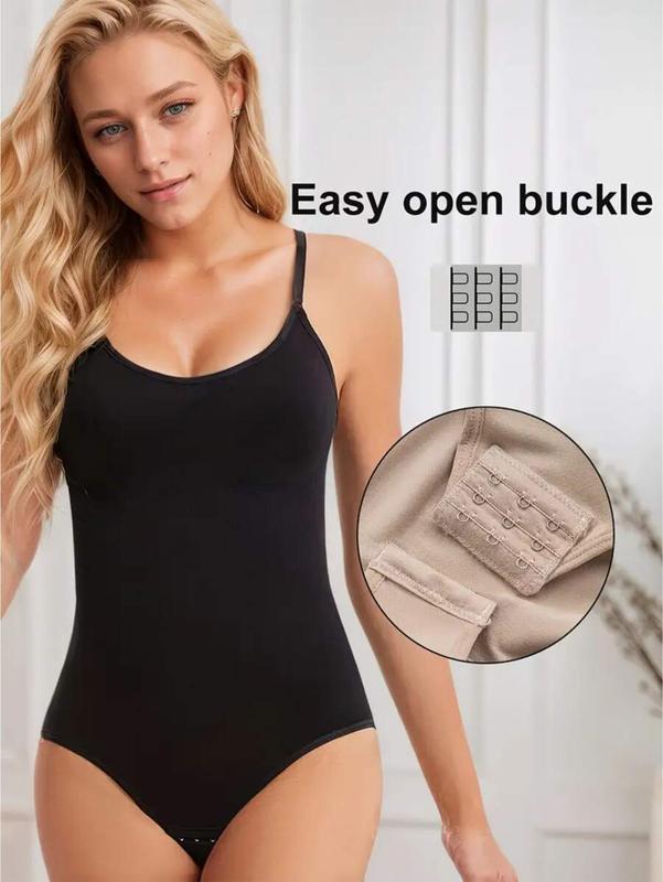 3PC Womens Seamless Bodysuits Tummy Control Shapewear Multicolor Basic Fabric Minimalist Style Everyday Compression