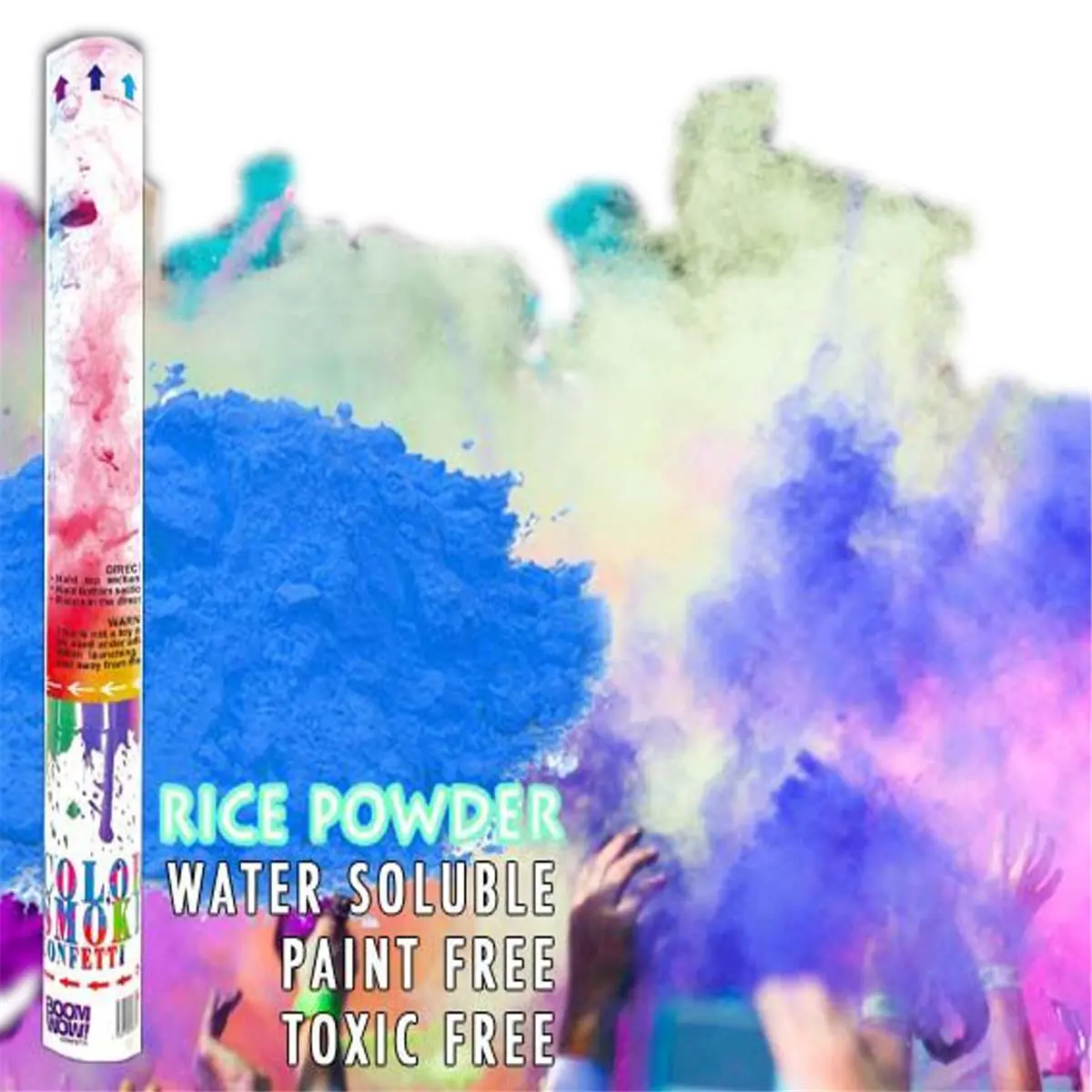 212 MAIN Co2-Powered 18 in. Metallic Blue Holi Powder Confetti Cannon - Farm Animal & Poultry Toy, Festival Party Supplies, Decoration (Confetti Shoots 25 ft) (HPGRCC18-BLGR)