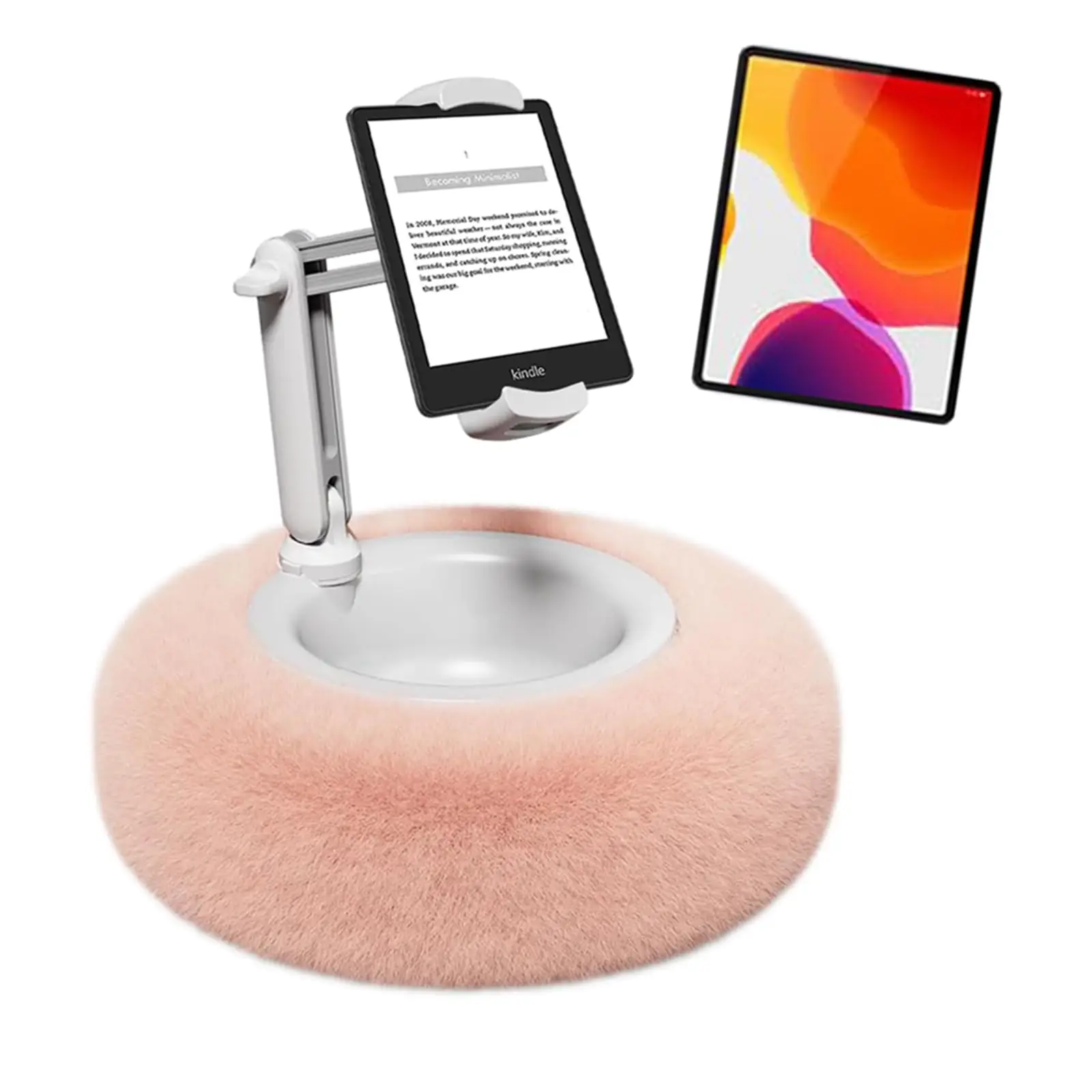 Kindle Pillow Stand Holder with Snack Bowl for Reading in Bed, Cozy Tablet Phone iPad Pillow Stand for Lap Compatible with 4.7"-13" Phone#springtok Ad