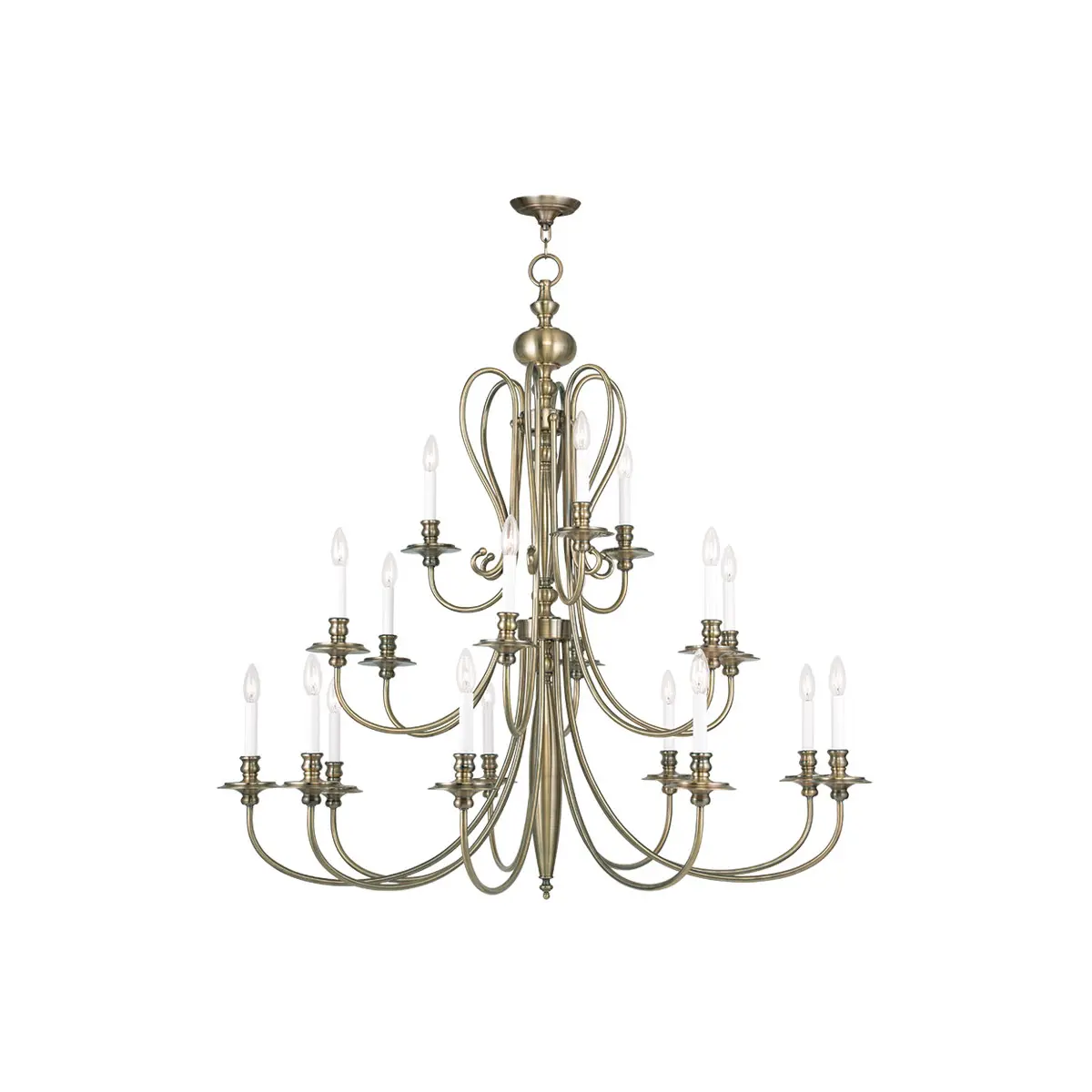 18 Light Antique Brass Chandelier with Steel base material
