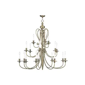18 Light Antique Brass Chandelier with Steel base material