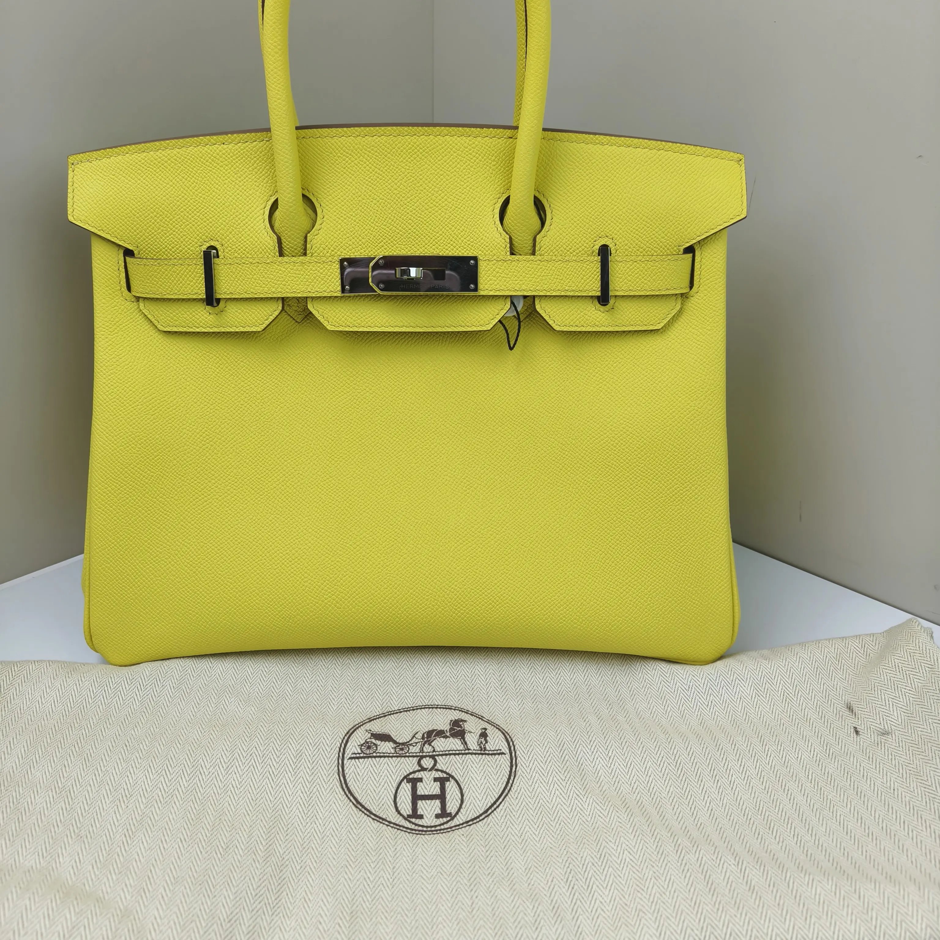 Pre-owned HERMÈS Epsom Shoulder Bags BIRKIN 30 Lime CPU0728