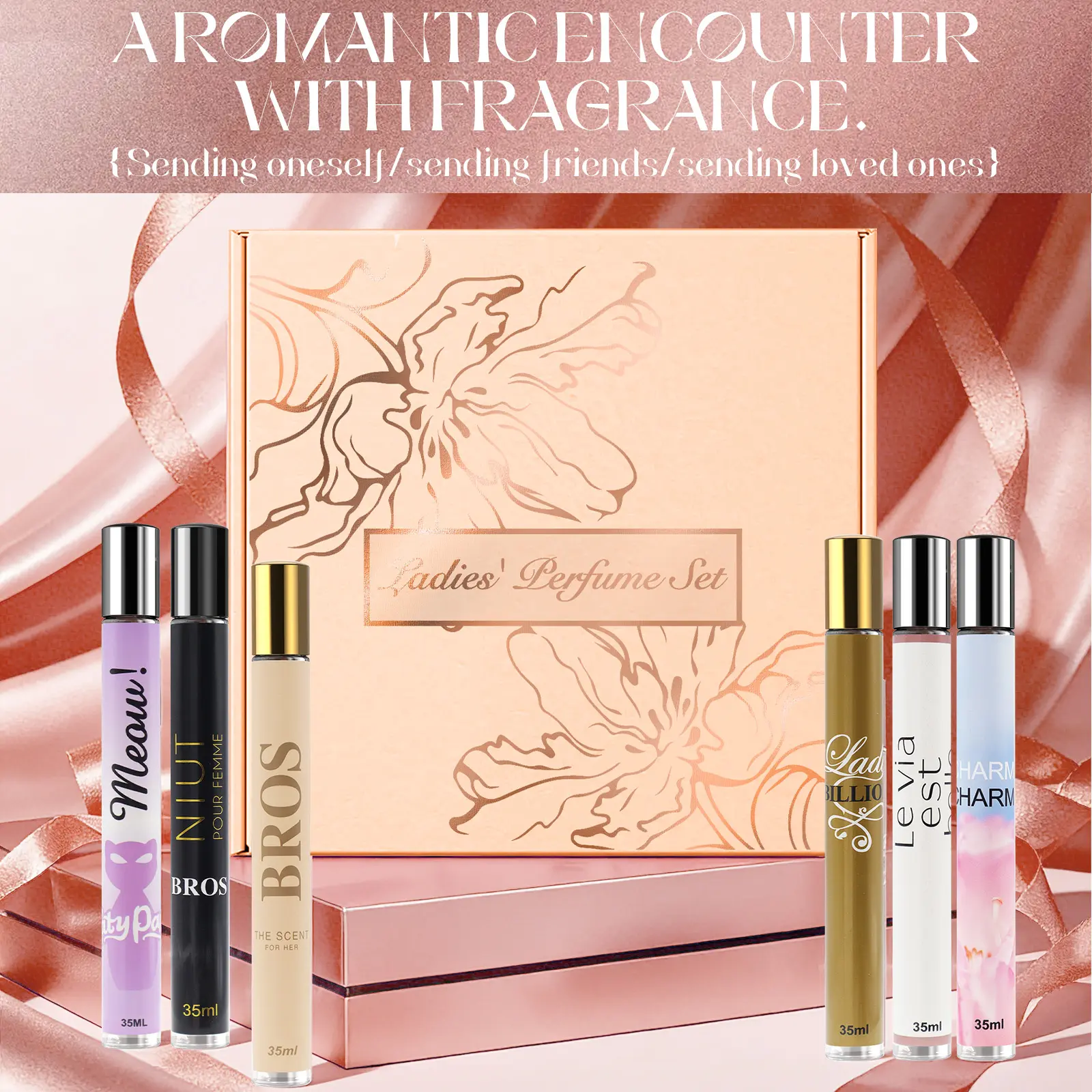 6 Pack Perfume Gift Set for Women - Travel-Size Fragrance Collection with Assorted Fresh Citrus Floral & Woody Vanilla Scents, 35ml Bottles, Alcohol Base