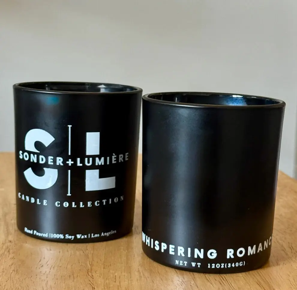 Sonder + Lumiere Whispering Romance Soy Wax Scented Candle - 100% Natural Soy Wax, Hand Poured in Los Angeles, 12oz