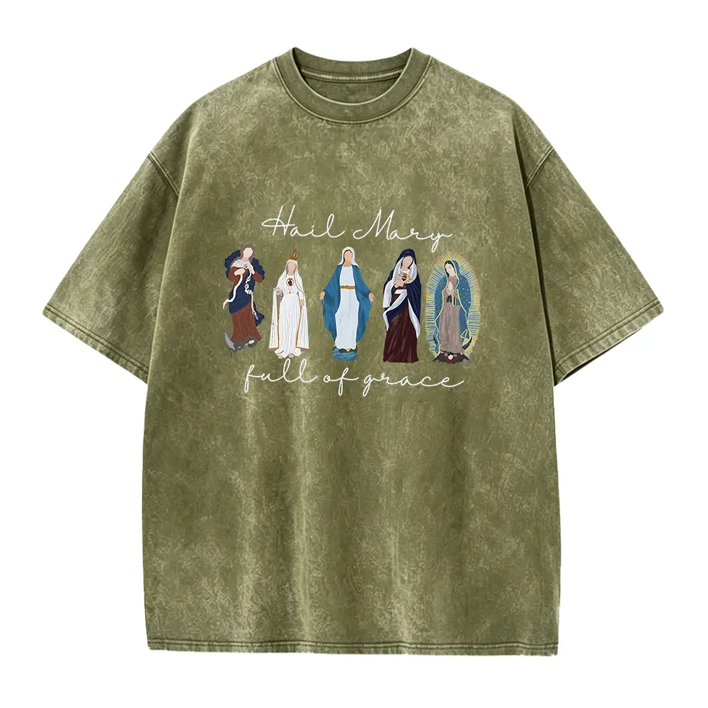 Blessed Virgin Mary Shirt, Catholic Tee, Hail Mary Full of Grace