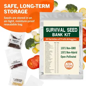 Corn Seed Survival Vegetable Seed Garden Kit 15000+seeds Non GMO and heirloom 30 vegetable seeds in one package completed