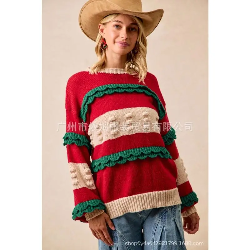 Red, white, and green lace headband