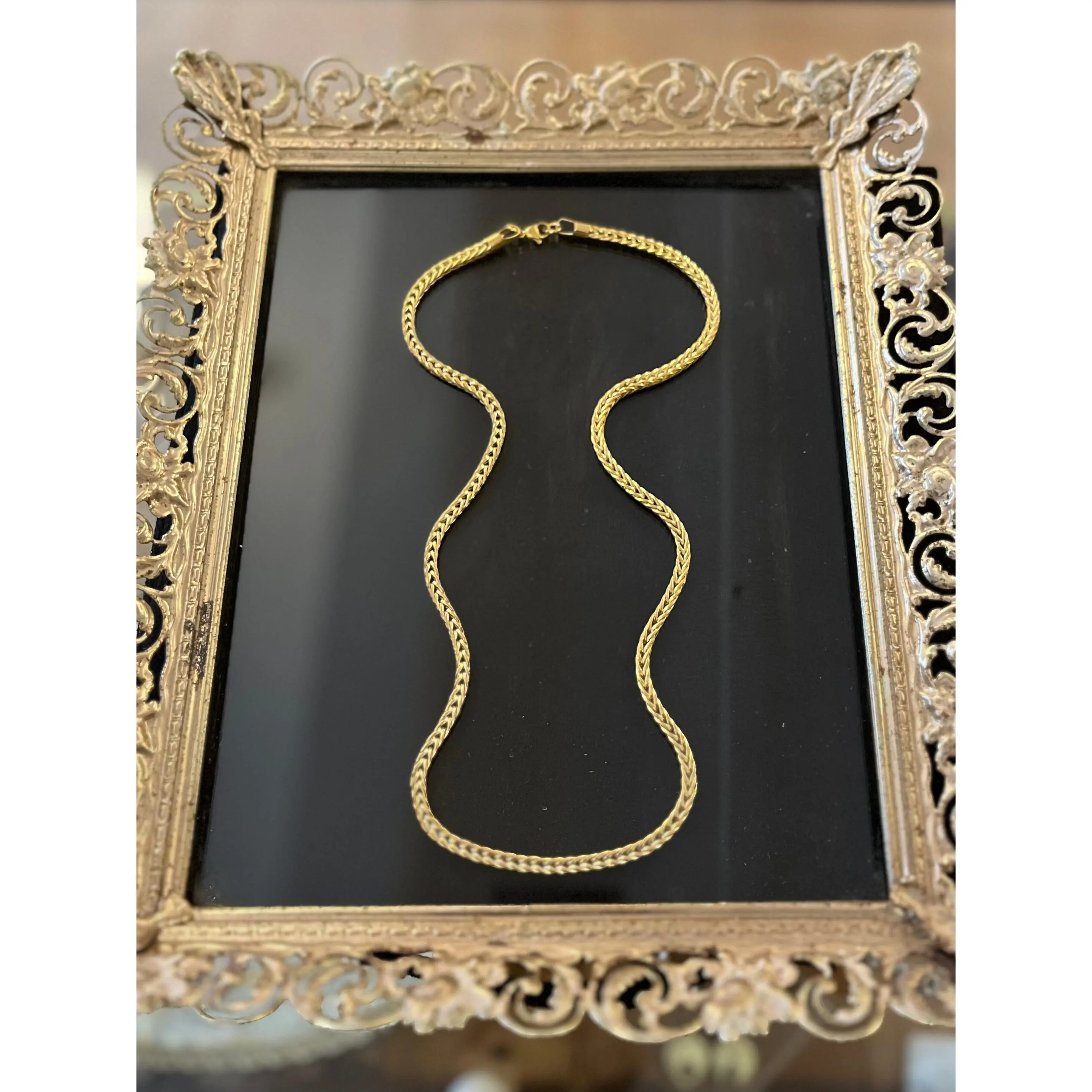 23.5” Gold Plated Stainless Steel Foxtail Chain Necklace