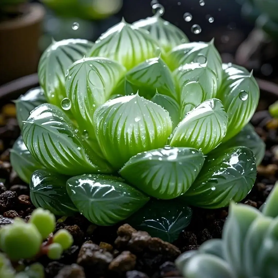 Haworthia 'Cooperi Ice Lantern' Rare Succulent Plant -Crystal Clear Window Leaves, Easy Care Live Plant, BareRoot Shipping, Indoor Plant Decor, Beginner Friendly