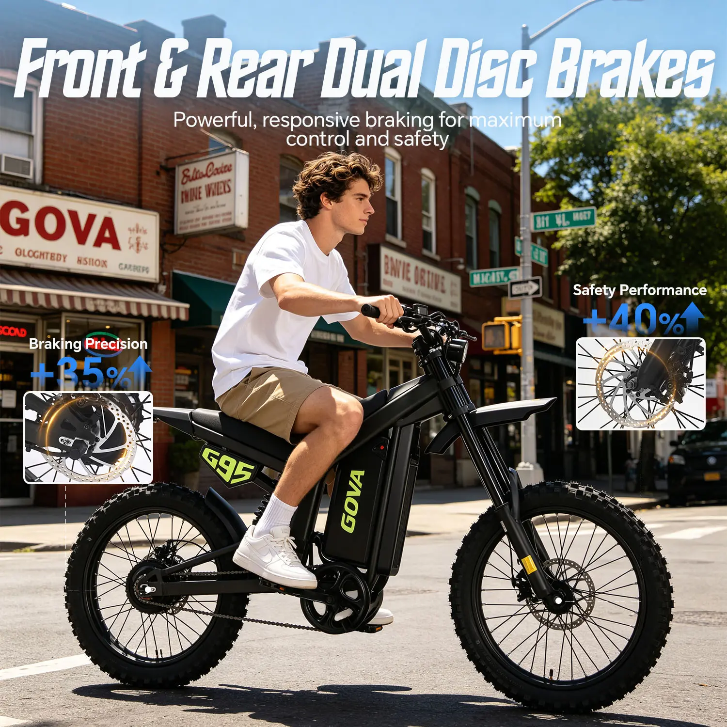 Off-Road Ebike, 2600W Peak Power, 60V 18Ah Battery, 45MPH Max Speed, 40-Mi Range, APP Bluetooth Control, 17-Inch Off-Road Tires, Turn Signals, Fully Suspended Shock Absorbers, Ebikes