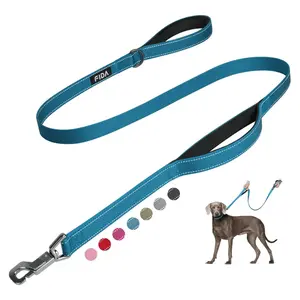 5 FT Heavy Duty Dog Leash with Dual Padded Handles and Easy Snap Hook