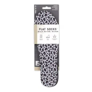 Snow Leopard Print FLAT SOCKS | No-Slip, Odor-Free, Cushioned Comfort | 100% Polyester Micro-Pile Soft