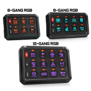 6/8/12 Gang Switch Pane Automatic Dimmable Switch RGB Back Light Panel Strobe Momentary Universal Circuit Control Relay System Box Board For Truck Car ATV UTV,Dealsforyoudays