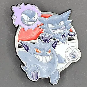 Gastly/Haunter/Gengar Pokeball Enamel Pin