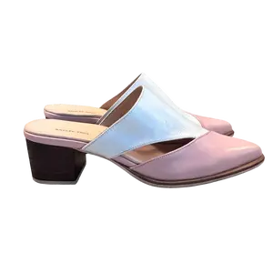 Stylish Giovanna Leather Women's Mules with Block Heel Walking Shoes Footwear