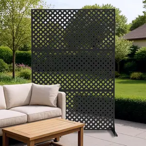 Metal Balcony Privacy Screen, 72" h x 47" w Freestanding Patio Divider, Rustproof Steel Outdoor Privacy Fence Panel, Decorative Room Divider for Apartment Balcony, Deck, Garden & Backyard