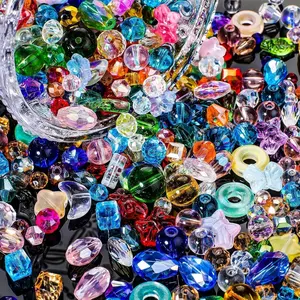 4 ounces Mixed Assorted Beads for Jewelry Making, 4-8mm Crystal Beads for Bracelets, Necklaces, Earrings and Decorative Hobby Artistry, Arts and Crafts, Colorful Bulk
