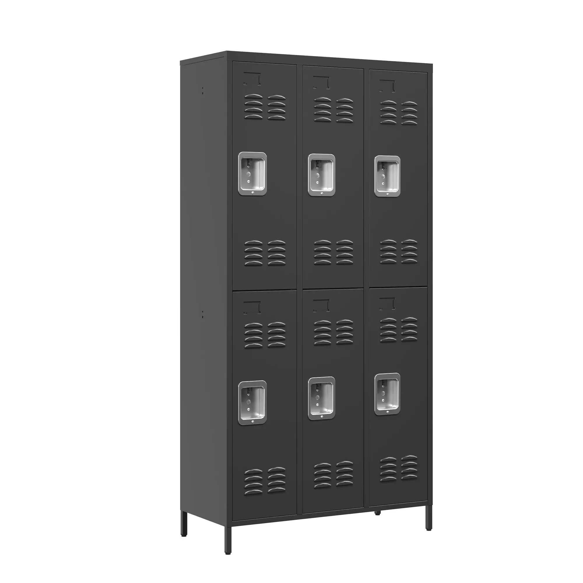 Dreamzon 6 Door 72"H Metal Lockers With Lock for Employees,Storage Locker Cabinet for Home Gym Office School Garage,BLACK