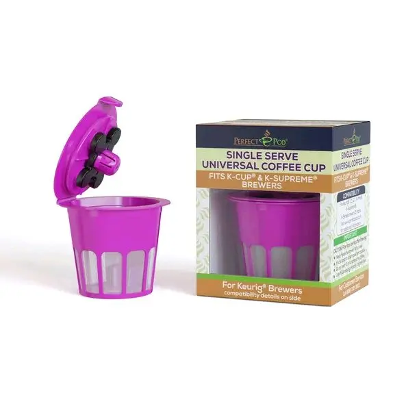 Perfect Pod Reusable Filter Cup - Single Serve Universal Coffee Cup for Keerins Brewers Connects with Keerins Brewers System Single Serve Mesh Plastic
